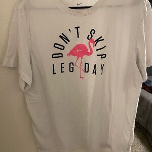Nike White 'Don't Skip Leg Day' Men's Shirt